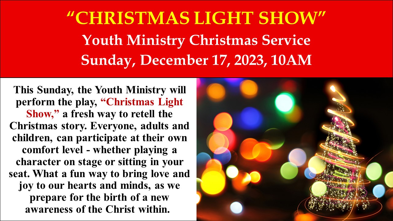 Youth Ministry Christmas Service 10 AM Unity of Farmington Hills