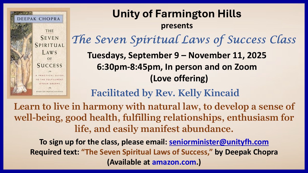seven spiritual laws of success class 09 09 25 to 11 11 25 2