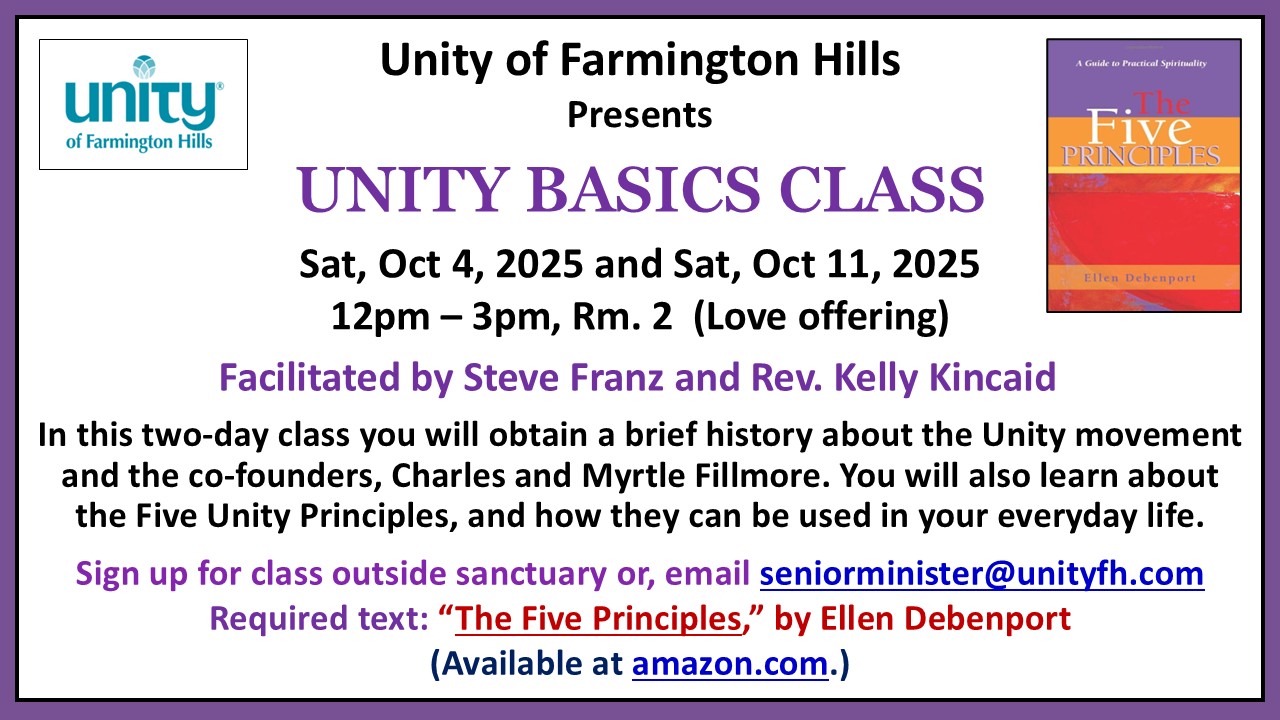 Unity Basics Class – Unity of Farmington Hills