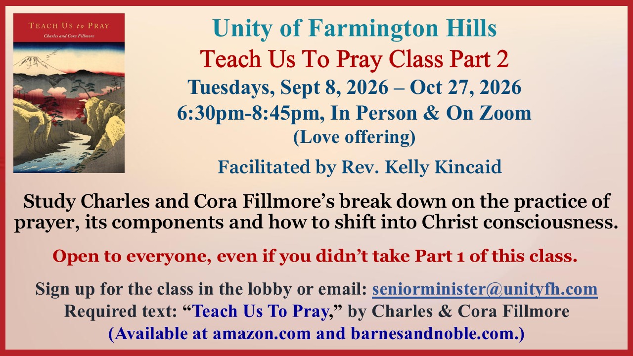 teach us to pray class part 2 sept 8, 2026 oct 27, 2026