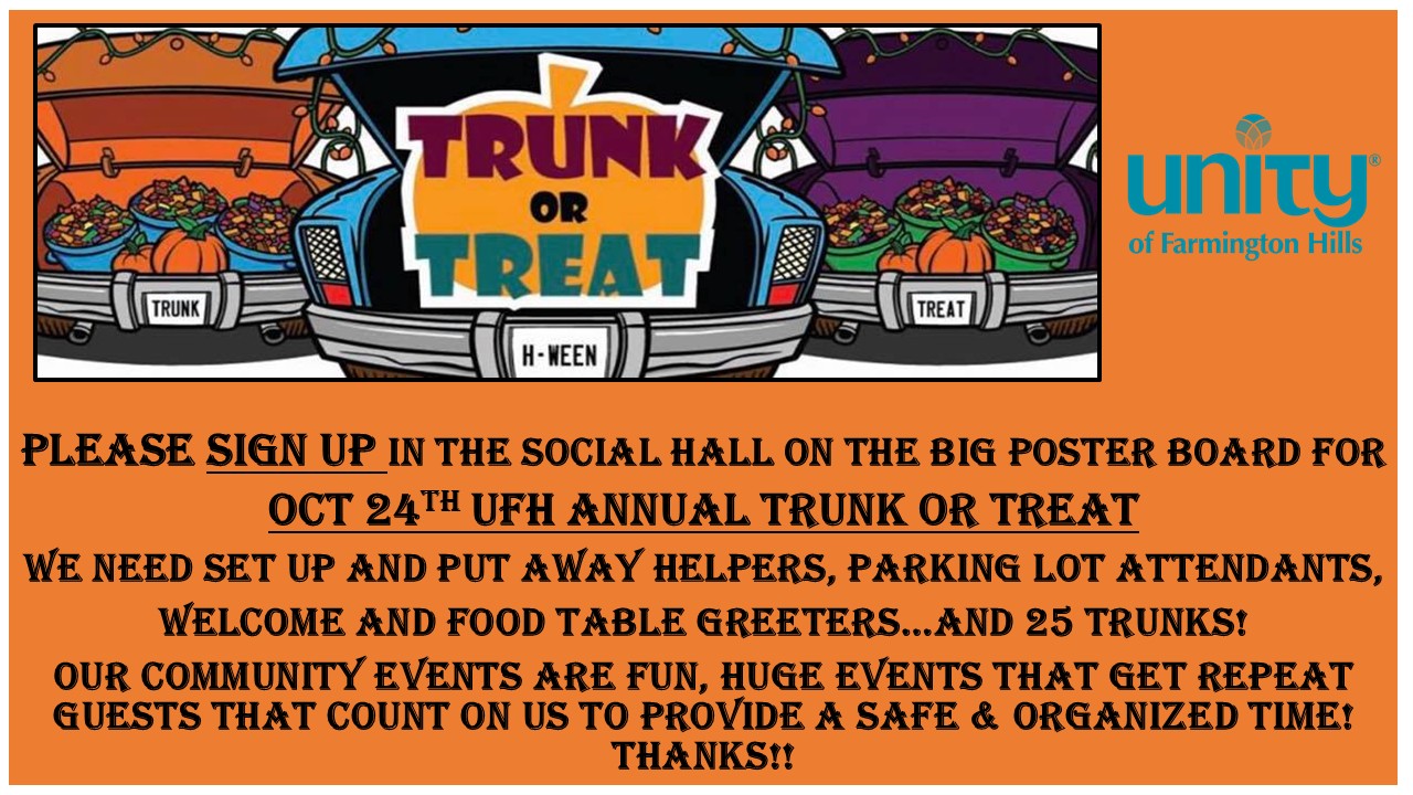 need trunk or treat volunteers 10 24 26